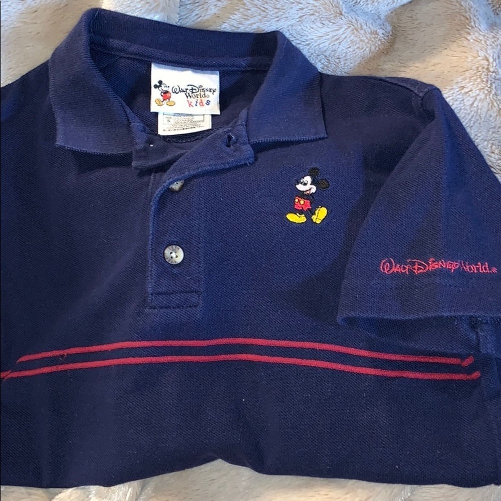 Kid’s Walt Disney World Navy Blue Polo w/Stripe